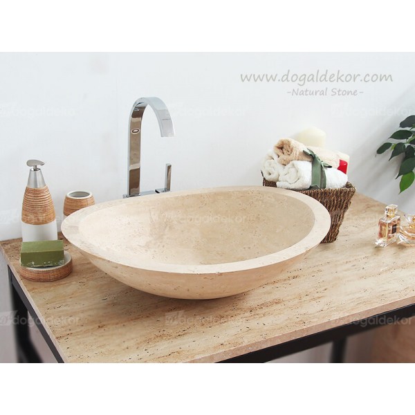 12x40x53cm Tezgah Üstü Oval Banyo Lavabo Modelleri -DT1447